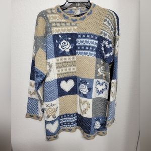 Maternity Hearts Oversized Sweater, small